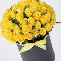 51 желтая роза "Подарок солнца"